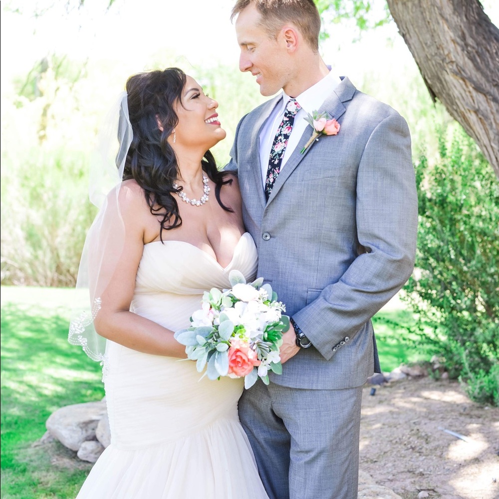 Maggie Sottero Champagne Tulle Wedding dress